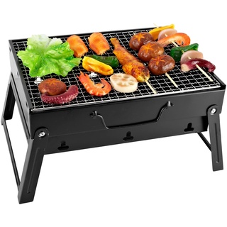 Vevor SunJas BBQ Gills Holzkohlegrill Klappgrill Tischgrill Tragbarer Reisegrill Outdoor Picknick Campinggrill Größe, 43,5 x 29,5 x 23 cm,