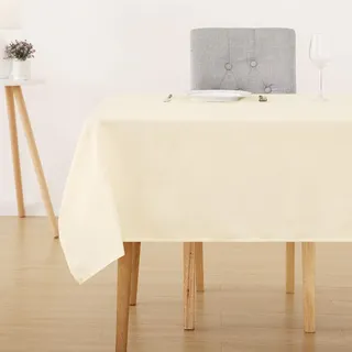 Deconovo Tischdecken Beige 130 x 130 cm Abwischbare Haushalt | 1er Set, Fleckschutz, Gartentische, Kratzfest, Schlicht, Lotuseffekt, Rechteckig Tischdecke, für Wohnzimmer Balkon