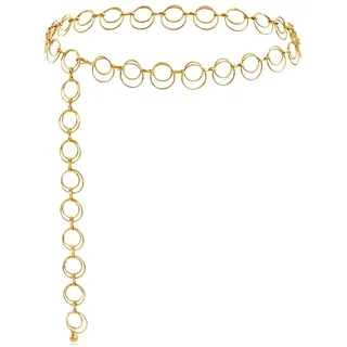 Taillenkette für Damen Gold Metall Kettengürtel Taillenkette Gürtel Damen aus Metall für Kleid Jeans Verstellbare Legierung Kette Mode Body Link Kettengürtel