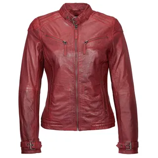 Lederjacke MUSTANG "Lederjacke Ryana", Damen, Gr. L, rot, Obermaterial: 100% Lammleder LEL. Futter: 100% Baumwolle CO., Jacken Lederjacke