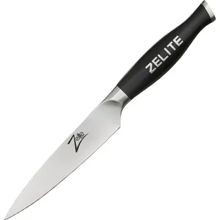 Zelite 12,7 cm Kochmesser, Profi Messer aus Deutschem Edelstahl, Universalmesser Japanisch Inspiriert, Scharfe Messer für Küche, Scharfes Koch Messer, Küchenmesser Scharf für Zuhause und Gastro - Schwarz