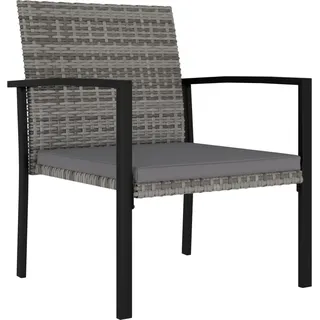 vidaXL Garten-Essstühle 4 Stk. Poly Rattan Grau - Grau