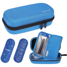 JAKAGO Insulin Kühltasche,Tragbare Diabetiker-Zubehörtasche für Medikamente, Kühlung, Isolierung und Medizinaufbewahrung, mit 3 Eisbeuteln und Temperaturstreifen (Blau)