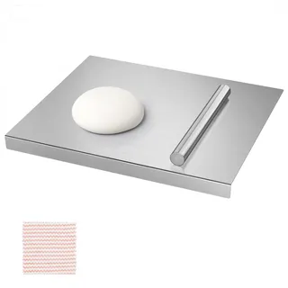 MOOTACO Edelstahl Schneidebrett 40x30cm Profi Edelstahl Arbeitsplatte | küche schneidebrett Edelstahl Küchenarbeitsplatte für Fleisch, Obst, Gemüse, Brot und Backen