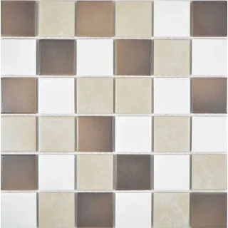 Keramikmosaik beige braun weiß Matt WC Küche Wand Bad 14-1213 10 Mosaikmatten