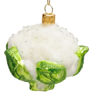 SIKORA Blumenkohl besondere Weihnachtskugel Glas Weihnachtsmann Christbaumschmuck Deko Figur Weihnachten Anhänger Ornament - Premium Line - BS074