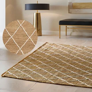 HANSE HOME Kunu Juteteppich Teppich 120 x 180 cm Beige/Braun/Gold/Weiß