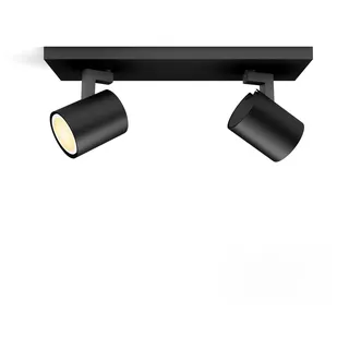 Philips Runner 2-flg. Deckenspot 31 cm schwarz/weiß