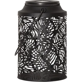 LED-Solar-Dekoration 'Leafy', Laterne, schwarz