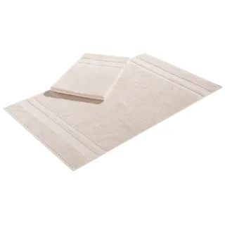 Badematte OTTO HOME "Vanessa, 2 tlg. Hotelmatten-Set" Gr. 2, beige (creme), H:4mm, Baumwolle, Badematten, Badematte, 2-teiliges Set, einfarbig, Badematten Set, Bordüre, 100% Baumwolle