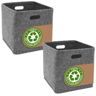 Dune Design Filz Aufbewahrungsbox 33 x 33 x 33 cm 2-tlg. grau