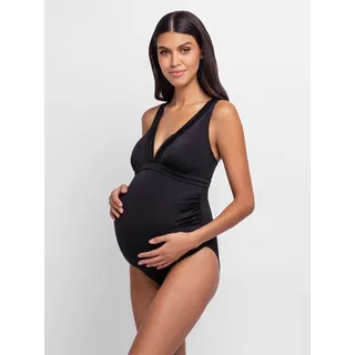Dorina Umstandsbadeanzug »FIJI« Mikrofaser, ohne Bügel, tiefer V-Ausschnitt, breite Träger, schwarz