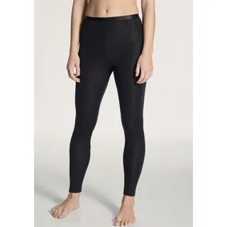 Leggings CALIDA "True Confidence", Damen, Gr. XXS (32/34), N-Gr, schwarz (ws schwarz), Feinripp, Obermaterial: 70% Wolle, 30% Seide, unifarben, normal lang, Hosen Leggings, wärmend, elastisch, Feinripp-Qualität, atmungsaktiv, weich