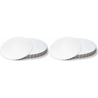 PARENCE – Set aus 6 runden Tortenböden Ø 28 cm – Starre weiße Kartondisplays – Einweg-Gebäck-Ständer – 6 Stück, Blanc (Packung mit 2)