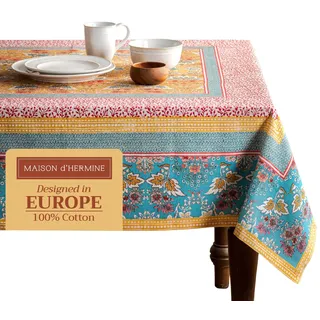 Maison d 'Hermine Marquise Tischdecke, 100% Baumwolle, für die Küche, Abendessen, Tisch, dekorative Abende, Hochzeiten, Frühling/Sommer (rechteckig, 160 cm x 220 cm) Mutter der Mütter