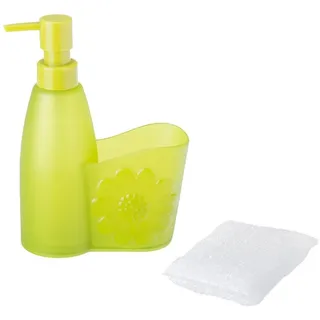 Avilia Eleganter Flüssigseifenspender mit Blumendesign aus hochwertigem Kunststoff und 500 ml Fassungsvermögen - schickes Accessoire für Ihr Zuhause