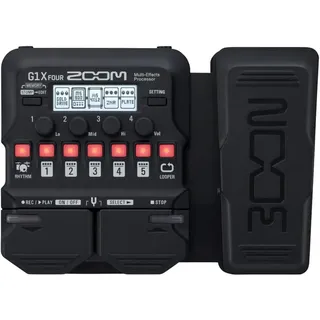 Zoom G1X FOUR Multi-Effekt Expressionspedal für Gitarre mit Looper, Drum-Computer und Amp-Simulation