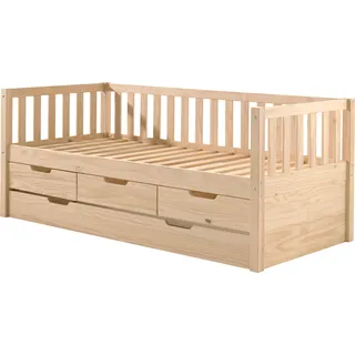 Vipack Kinderbett mit Schubladen 90 x 200 cm Kiefer massiv beige