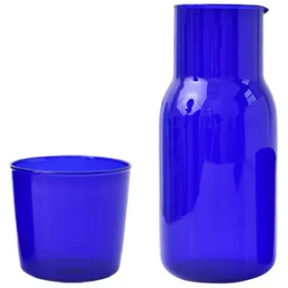 BESTonZON Nachttisch Glas Karaffe mit Tumbler Set Wasser Und Cup Night Set Nacht Wasserkaraffe für Saft Wein Trinken 500Ml