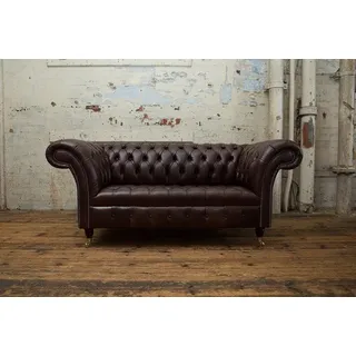 Braun Designer Sofa Couch Polster XXL 2 Sitzer Big Sofas Couchen Textil Leder