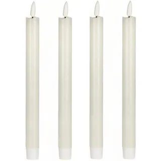 KARELLS LED Stabkerzen, LED Kerzen, Flammenlose Tafelkerzen, Batteriebetriebene LED Kerzen,für Muttertagsgeschenk, Party, Hochzeit, Kirche Dekorationen, 4 PCS, Weiß