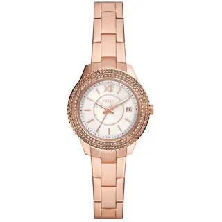 Fossil Stella Watch für Damen, Quarz-Dreizeiger-Datumswerk mit Edelstahlarmband