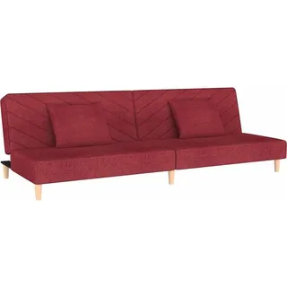 vidaXL Schlafsofa 2-Sitzer mit 2 Kissen Weinrot Stoff - Rot