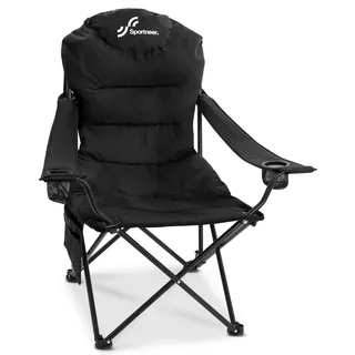 Sportneer Campingstuhl Faltbar Klappstuhl: Klappstuhl Camping bis 160 kg 3 Verstellbar Winkel Camping Stuhl Angelstuhl mit Rückenlehne Kopfstütze und Tragetasche, Faltstuhl Camping Outdoor, Schwarz