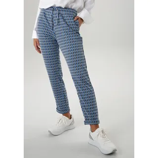Aniston SELECTED Schlupfhose mit geometrischem Muster, blau, schwarz, sanftes weiß