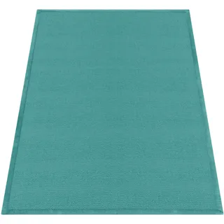 Paco Home Teppich »Tatami 475« rechteckig 24 mm Höhe Kurzflor, Uni-Farben, mit Memory Foam, waschbar, blau