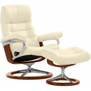 Stressless® Relaxsessel »Opal«, (Set, Relaxsessel mit Hocker), mit Hocker, mit Signature Base, Größe M, mit Schlaffunktion, weiß