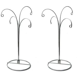 HOHIYA 2 Stücke Ornament Ständer Weihnachten Aufhänger für Weihnachtsbaumschmuck Weihnachten Christbaumschmuck Weihnachtsdeko Silber Metall