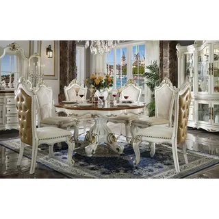 Esstisch 4x Stühle Klassische Esszimmer Garnitur 5tlg. Set Runder Tisch Stuhl