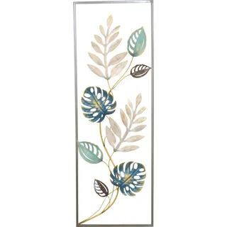 Hofmann Living And More Wanddekoobjekt unterschiedlich große Blätter, mit Metallrahmen, bunt