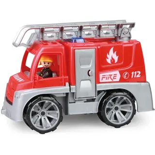 Lena 04457 - TRUXX Feuerwehr Einsatzfahrzeug mit Spielfigur als Feuerwehrmann, Feuerwehrauto mit Rettungsleiter, Feuerwehrtransporter mit Türen zum Öffnen, Spielfahrzeug für Kinder ab 24m+