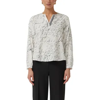 s.Oliver Viskose-Bluse mit V-Ausschnitt und All-Over-Print