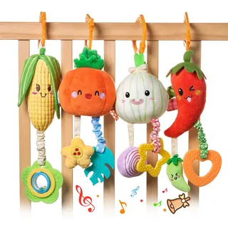 TUMAMA KIDS Babyspielzeug Rasseln 0-12 Monate Clip auf Kinderwagen und Kinderwagen Neugeborene, sensorisches Spielzeug für Babys Jungen und Mädchen