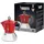 Moka Induction 2 Tassen rot/silber