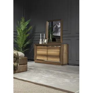 Kommode + Spiegel Modern Style Braun mit Aufbewahrung Luxus Set Neu - Braun
