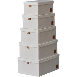 LOVE !T STORE !T Aufbewahrungsboxen-Set 5-tlg. beige