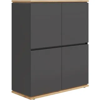 Xora Highboard , Graphitfarben, Eiche Artisan , Holzwerkstoff , 2 Fächer , 100x121x42 cm , FSC Mix , Typenauswahl, Beimöbel erhältlich, stehend , Kleinmöbel, Kommoden, Highboards