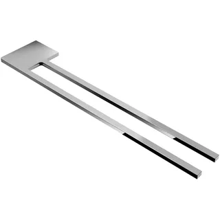 Kalb Material Für Möbel kalb Handtuchhalter Slim mit zwei Stangen für Waschtisch, Chrom, Aluminium, Länge: 400mm, Höhe: 6mm, Tiefe: 80mm