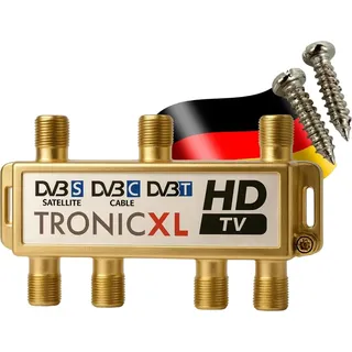TronicXL Premium 6fach Sat Splitter Antennen Verteiler Kabelfernsehen DVBC 3D 4K hd