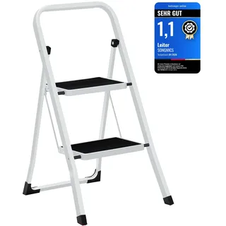 Songmics GSL12WT Klapptrittleiter 2 Stufen