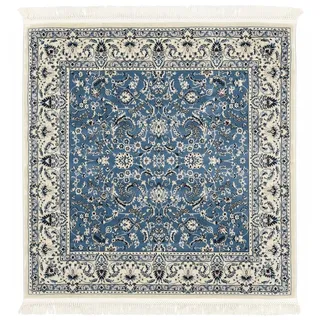 RugVista Nain Florentine Teppich, 150 x 150 cm, Hell Blau | Orientalische, Naher Osten, Traditionelle, Nain, Quadratisch, Niedriger Stapel, Nur chemische Reinigung, Oeko-Tex 100