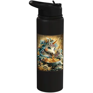 Lustiges Ramen Einhorn Anime Otaku Nudeln Grafik Stainless Steel Insulated Water Bottle