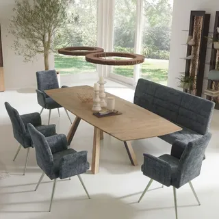 MCW Esszimmerstuhl 4er-Set Polyester Blau-Grün
