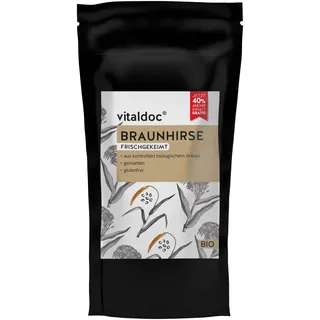 vitaldoc© | BIO-Braunhirse frischgekeimt 250 g + 100 g | Rohkost | Glutenfrei | Vegan | BIO | Reich an natürlichem Silicium | GESUND & Leben Qualität