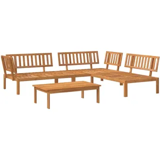 4-tlg. Garten-Sofagarnitur aus Paletten Massivholz Akazie - Braun, Bunt