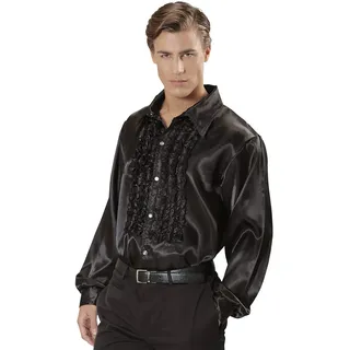 W WIDMANN MILANO Party Fashion - 70 Jahre Disco Fashion Hemd, langarm, aus Satin, Herrenhemd